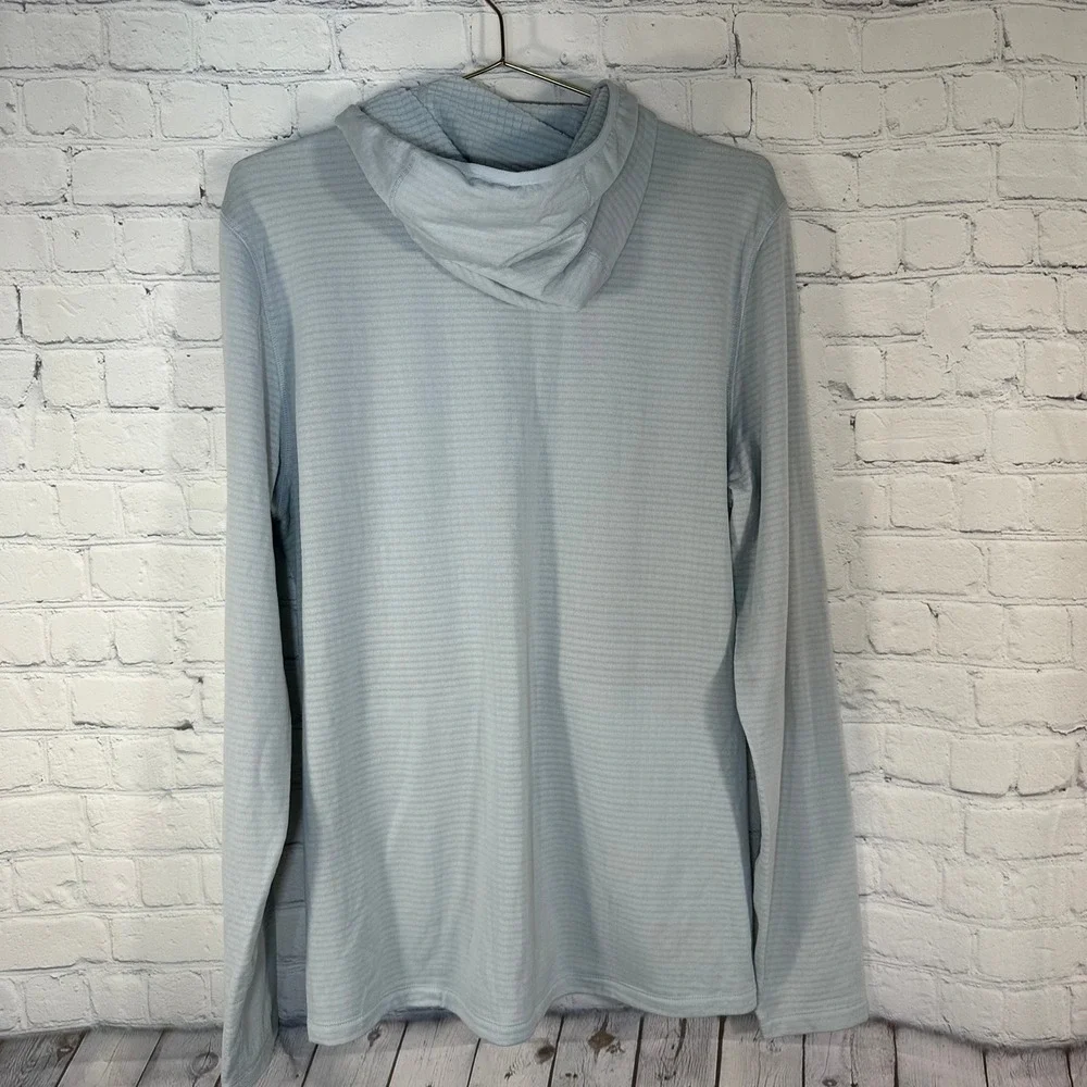 NWOT Ten Thousand Full Zip Hoodie Mens Light Blue Grid Fleece Jacket L